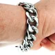 Bracelet lourd en acier inoxydable pour hommes 15mm de largeur lien de bordure cubaine bijoux