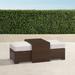 Palermo Coffee Table with Nesting Ottomans in Bronze Finish - Resort Stripe Seaglass, Standard - Frontgate