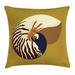 East Urban Home Ambesonne Snail Throw Pillow Cushion Cover, Nautilus Shell Nautical Underwater Creature In Earth Tones Marine | Wayfair