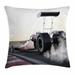 East Urban Home Ambesonne Cars Throw Pillow Cushion Cover, Dragster Racing Down The Track Burnout Competition Speed Sports Technology | Wayfair