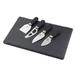 David Shaw Silverware Brooklyn 4 Piece Cheese Knife Set w/ Black Handle Stainless Steel Flatware in Yellow | Wayfair TEW-LMS24CS17