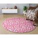 Pink/White 120 x 120 x 0.5 in Living Room Area Rug - Pink/White 120 x 120 x 0.5 in Area Rug - Everly Quinn Zebra Light Pink Area Rug For Living Room, Dining Room, Kitchen, Bedroom, , Made In USA | Wayfair