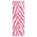 Pink/White 168 x 24 x 0.5 in Living Room Area Rug - Pink/White 168 x 24 x 0.5 in Area Rug - Everly Quinn Zebra Light Pink Area Rug For Living Room, Dining Room, Kitchen, Bedroom, , Made In USA | Wayfair