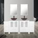 Latitude Run® Aidin 72’’ Double Bathroom Vanity Set w/ Mirror Wood/Glass in White | 32 H x 72 W x 20 D in | Wayfair