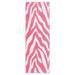 Pink/White 168 x 60 x 0.5 in Living Room Area Rug - Pink/White 168 x 60 x 0.5 in Area Rug - Everly Quinn Zebra Light Pink Area Rug For Living Room, Dining Room, Kitchen, Bedroom, , Made In USA | Wayfair