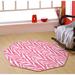 Pink/White 24 x 24 x 0.5 in Living Room Area Rug - Pink/White 24 x 24 x 0.5 in Area Rug - Everly Quinn Zebra Light Pink Area Rug For Living Room, Dining Room, Kitchen, Bedroom, , Made In USA | Wayfair