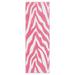 Pink/White 216 x 24 x 0.5 in Living Room Area Rug - Pink/White 216 x 24 x 0.5 in Area Rug - Everly Quinn Zebra Light Pink Area Rug For Living Room, Dining Room, Kitchen, Bedroom, , Made In USA | Wayfair