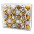 Queens of Christmas Arctic 60 Piece Assorted Ball & Onion Holiday Shaped Ornament Set Plastic in Gray/Yellow | Wayfair ORNPK-BO-TREAS-60