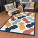 White 37 x 24 x 0.15 in Indoor/Outdoor Area Rug - Beachcrest Home™ Medfield Machine Made Power Loom Indoor/Outdoor Area Rug in Blue/Orange/Yellow/Teal | Wayfair