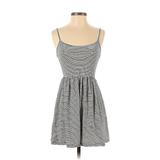 Forever 21 Casual Dress - Mini Scoop Neck Sleeveless: Black Stripes Dresses - Women's Size Small