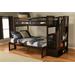 Kelcie Twin - Full Bunk Bed Dark Chocolate+Tray - Kodiak Furniture KFTFKLCCHT9