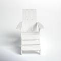 AllModern Byrnes Adirondack Chair w/ Ottoman Plastic/Resin in White | 37.75 H x 29 W x 56.5 D in | Wayfair EFF5FC3539BC4A98A68B6FAB84962417