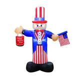 The Holiday Aisle® Uncle Sam Hold American Flag Inflatable Polyester in Blue/Red | 82.6 H x 55.1 W x 20 D in | Wayfair