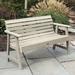 Beachcrest Home™ Midwest Plastic Garden Outdoor Bench Plastic in White/Black | 33.8 H x 60.6 W x 25 D in | Wayfair 47E2DB5F5A194905840826B9F4C80B87