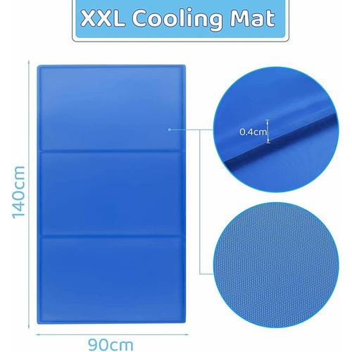 Kühlmatte für Hunde mit Ungiftiges Gel,Haustier-kühlmatte Blau, XXL (140*90cm) - Homfa