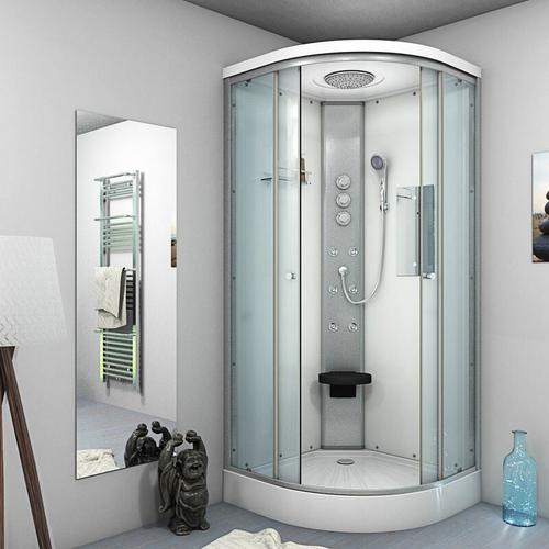 Duschkabine Fertigdusche Dusche Komplettkabine D10-20T1-EC 100×100 cm – Weiß