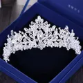 KMVEXO – perles de luxe en strass cœur diadème de mariée couronne cristal voile diadème