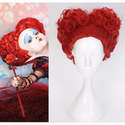 Perruque Cosplay Alice au Pays des Merveilles Queen of Hearts Red Degré de Chaleur Perruques