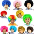 Perruque de fête bouclée cheveux crépus Afro Clown arc-en-ciel pour adultes et enfants