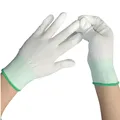 Gants en Nylon PU à Revêtement Blanc 10 Paires/Lot Antistatiques Nettoie