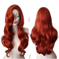 Jessica Rabbit-Perruque longue ondulée cheveux rouges cuivrés petite sirène princesse Ariel