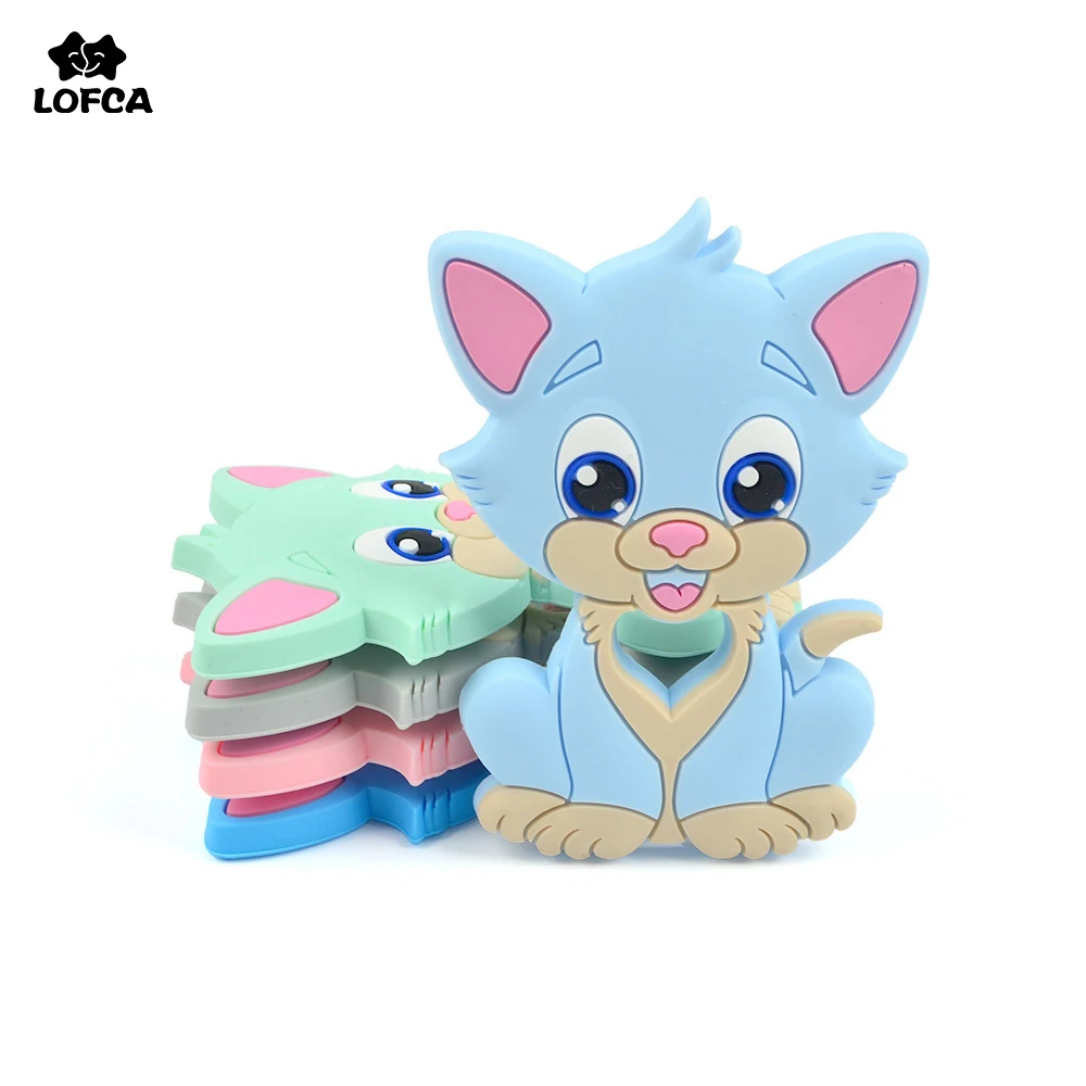 Anneau de dentition en Silicone pour chat, 1 pièce, accessoires de collier, jouets à mâcher pour nourrissons, perles de raton laveur, anneau de dentition souple, bricolage pour bébé