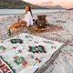 Couvertures ethniques bohèmes du Mexique couverture de pique-nique de plage extérieure lit en lin