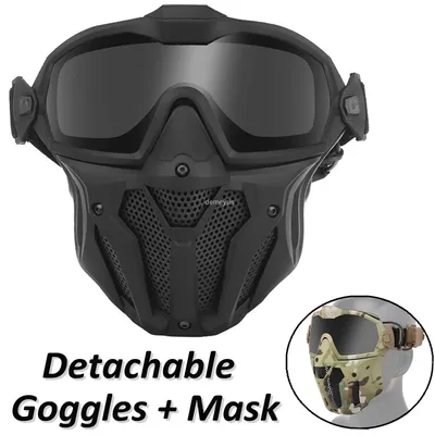 Dulmask-Masque de protection demi-visage avec poignées lunettes amovibles micro ventilateur