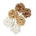 Handmade Paper Open Rose Embellishments 1-1/2-Inch 6-Count Earth