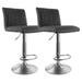 2 Piece Vintage Adjustable Bar Stool in Gray with Chrome Base