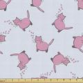 Cat Lover Fabric by the Yard Romantic Pink Cats in Cartoon Style Drawing with Little Hearts Kitty Whiskers Decorative Upholstery Fabric for Sofas Home Accents 5 Yards Pale Grey Pink by Ambesonne