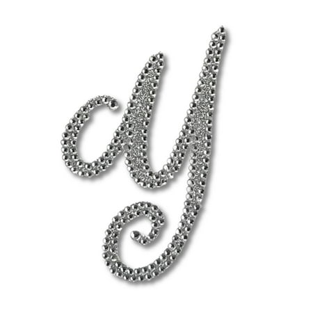 Mardi Gras Spot Glitter Script Letter Y (Each)