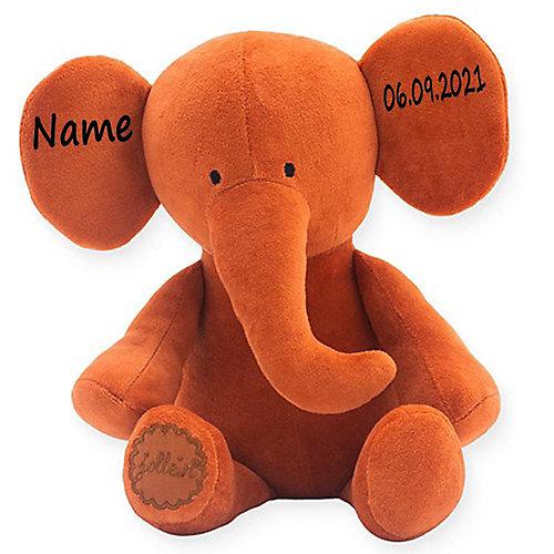 Stofftier Elefant personalisiert mit Namen rot