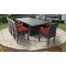 Barbados Rectangular Outdoor Patio Dining Table with 8 Armless Chairs