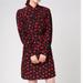 Kate Spade Dresses | Kate Spade Silk “Poppy” Black And Red Floral Print Smooth Belted Midi Dress Xs | Color: Black/Red | Size: Xs