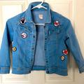 Disney Jackets & Coats | Disney Girls Minnie Mouse Patches Denim Jean Jacket With Patches. Sz 7/6. | Color: Blue | Size: 7g