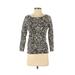 Ann Taylor Pullover Sweater: Black Leopard Print Tops - Women's Size X-Small