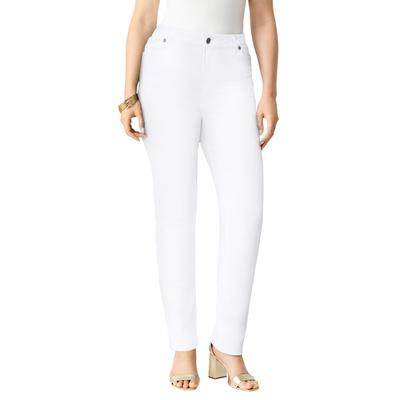Plus Size Women's Plus Size Classic Stretch Straight Leg Jean by Denim 24/7 by Roamans in White Denim (Size 44 T)