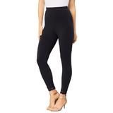Plus Size Women's Lace-Trim Essential Stretch Legging by Roaman's in Black (Size 38/40) Activewear Workout Yoga Pants