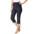 Plus Size Women's Comfort Stretch Lace-Up Capri Jean by Denim 24/7 in Indigo Wash (Size 40 W)