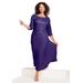 Plus Size Women's Lace Popover Dress by Roaman's in Midnight Violet (Size 38 W) Formal Evening