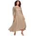 Plus Size Women's Lace Popover Dress by Roaman's in Sparkling Champagne (Size 38 W) Formal Evening