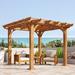 Home Loft Concepts Quarrier 10 Ft. W x 10 Ft. D Solid Wood Pergola Wood in Brown | 93 H x 120 W x 120 D in | Wayfair