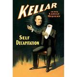 Buyenlarge 'Kellar in His Latest Mystery' by Strobridge Co Vintage Advertisement in Black/Orange | 36 H x 24 W x 1.5 D in | Wayfair