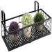 Red Barrel Studio® 11.81" Iron Modern Plant Stand Flower Pot Holder Metal Plant Stand Hanging Metal in Black | 4.72 H x 11.81 W x 7.87 D in | Wayfair