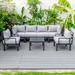 Latitude Run® Chelsea Shile 7 Pieces Sectional Seating Group Metal in Gray | Outdoor Furniture | Wayfair 594A9B90BBC14A6FAC7A3E108ADEB0C4