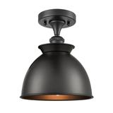 Innovations Lighting Bruno Marashlian Adirondack 8 Inch 1 Light Semi Flush Mount - 516-1C-BK-M14-BK-LED