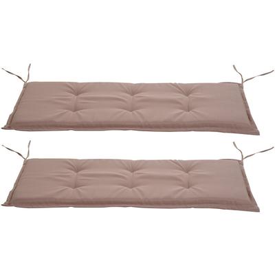 Bankauflage, 2er Set, Bankkissen, Sitzkissen für Gartenbank, Polster Polyester Beige 120 x B54 x D5