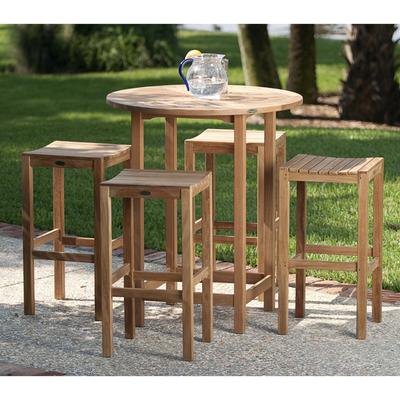 Somerset Backless Teak Bar Stool and Table Set