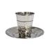 Kiddush Cup Set Stainless Steel Hammered Dotted 3" Holds 5 oz (12 per Case)